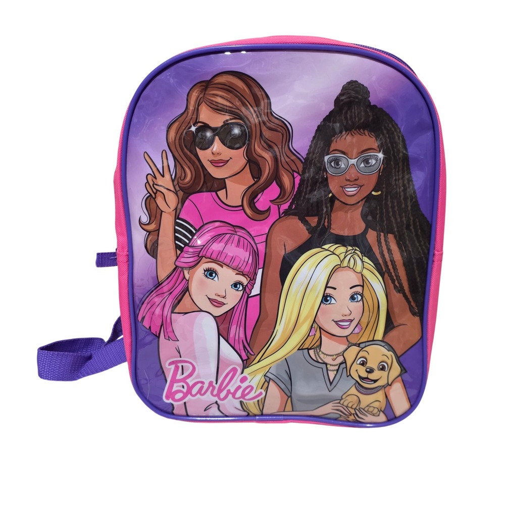 Barbie Kids Mini Backpack Pink Purple Character Graphic Print Small Bag NWT